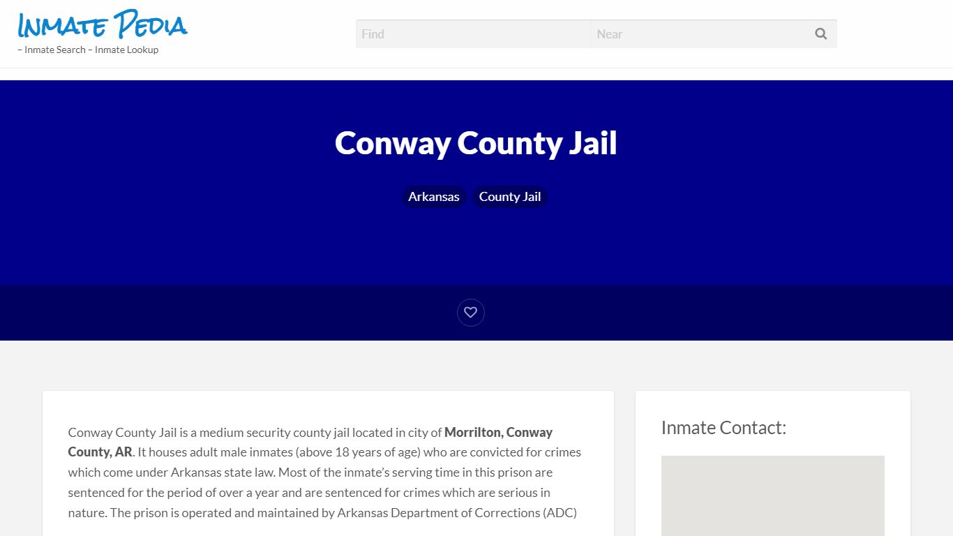 Conway County Jail – Inmate Pedia – Inmate Search – Inmate ...