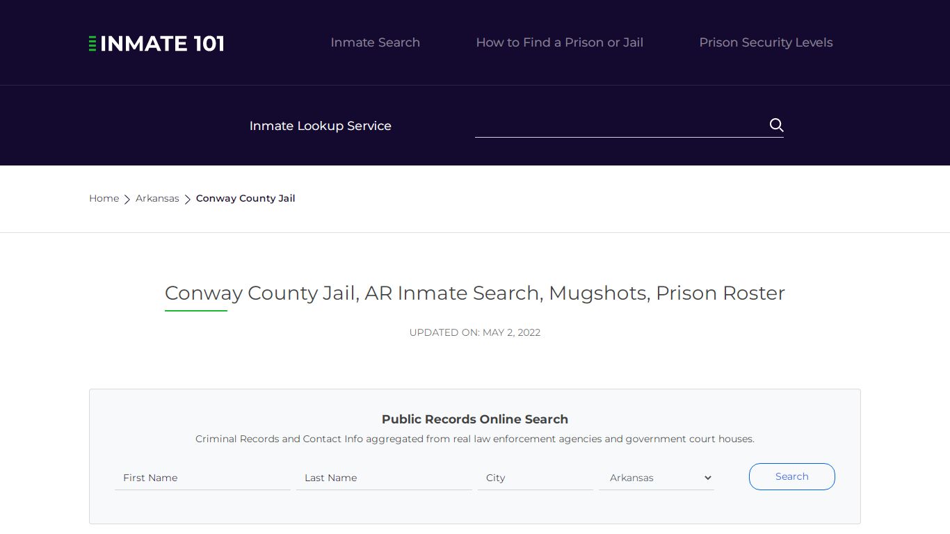 Conway County Jail, AR Inmate Search, Mugshots, Prison ...